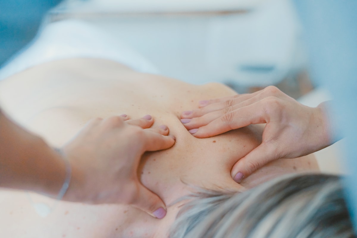 A calm therapeutic touch on a resting patient